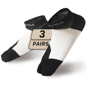 Wildarms Tabi Flip Flop Socks Sports Anti Slip Grip Pads Athletic Socks Running Hiking with Cushion Men Women 3 Pair