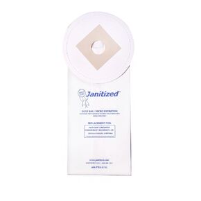 Janitized JAN-PTLV-2(10) Premium Replacement Commercial Vacuum Paper Bag for ProTeam LineVacer, Rubbermaid 9VBP06 Vacuum Cleaners, OEM#100291, 9VBPPB06 (Pack of 10)