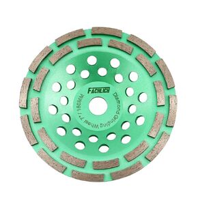 Concrete Diamond Grinding Cup Wheel - 7" 180mm Double Row Concrete Grinding Wheel for Concrete Granite Marble Masonry Brick