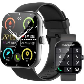 Smart Watch(Answer/Make Calls), 1.96" HD Smartwatches for Men Women, Fitness Tracker with Heart Rate SpO2 Sleep Monitor, Pedometer, 100+ Sport Modes, IP68 Waterproof, Activity Tracker for iOS Android
