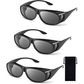 Frienda 3Pcs Fit Over Sunglasses Men Women Polarized Lens Wrap Over Glasses Driving Sport Oversize Eyeglasses