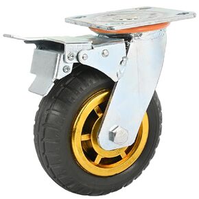 Casters,5" rubber caster wheels,single caster wheels heavy duty,wheels for carts heavy duty,swivel plate casters,locking casters with Brakes for workbench casters furniture casters dolly wheels