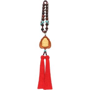 Chinese Feng Shui Buddha Car Pendant Rearview Mirror Talisman Pendent, Good Luck Fortune Wealth Buddha Hand Guanyin Hanging Ornament for Car Home Decoration(Guanyin)