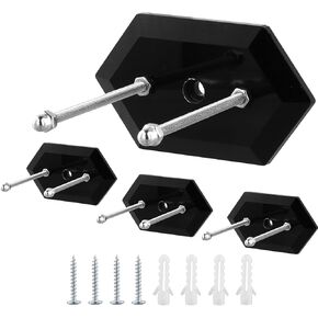 QWORK 4 Pack Skateboard Wall Mount Hanger for Deck Display and Storage, Stainless Steel Hardware, Easy Installation, High Load-Bearing Capacity