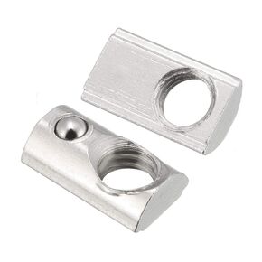 uxcell Roll-in Spring M5 T Nut, Roll Ball Elastic Nuts for 2020 Series Aluminum Extrusion Profile Suitable for Aluminum Profile with 6mm Groove Depth, Pack of 12