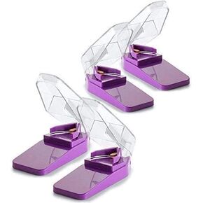 Pill Splitters - (Pack of 4) V- Grip Pill Cutters for Big and Small Medications - Easily Cut Pills, with Clear Top Pill Holder Case