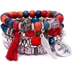 Summer Bracelets Preppy Bracelets Boho Bracelets for Women Stretch Bracelet String Clay Bead Charms Party Favors for Teens Summer Essentials for Teen Girls