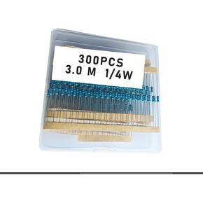 3M 1/4W, 3M 1/4W, 3M ohm, 3M 1/4W, 3Mresistor, 3M ohm resistor, 3M ohm Metal resistor, 3M Metal Film resistors 1/4w(0.25w) 1% tolerance 0.01 MF Metal Film Fixed Resistor 300 pcs