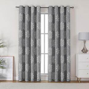 Airwill Vintage Medallion Pattern Blackout Curtains, Room Darkening 84 Inch 2 Panels Set, Grommet Top Window Treatment Drapes (52 x 84 Inch, 2 Panels, Coffee)