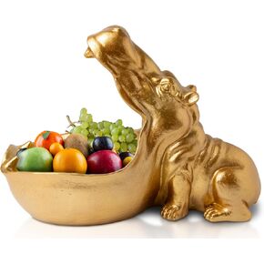 Golden Pelican Decorative Bowl – Intriguing Pelican Sculpture with Open Bowl Design for Snacks, Candies, Keys, or Jewelry – Decorative Holder with Elegant Golden Finish – Ornamental Accent Piece