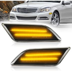 LED Side Marker Lights Compatible with Mercedes Benz 2001-2007 C230 C240 C280 C32 C320 C350 Amber Front Fender Marker Lamps