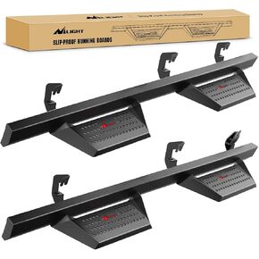 Nilight Running Boards for 2007-2018 Chevy Silverado/GMC Sierra 1500;2007-2019 Chevy Silverado/GMC Sierra 2500HD 3500HD Extended Dual-StageTextured Powder Coated Side Step Nerf Bars, 2 Years Warranty