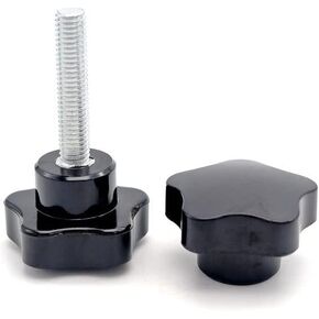 Unifizz M10 x 70mm Thumb Screws Clamping Screw Knob Star Knobs Bakelite Pentagonal Plum Shaped Hand Knob Tightening Screw Knob for Mechanical Equipment 1 PCS