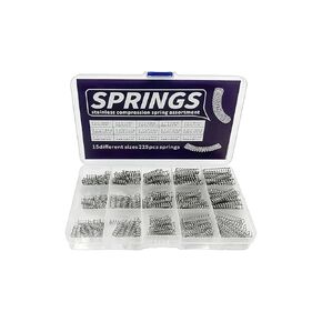 Small Compression Springs Assortment Kit, 225 Pcs 15 Different Sizes Stainless Steel Springs, Spring Assortment for Shop and Home Repairs& DIY