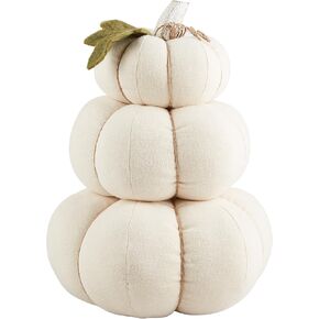 Mud Pie Cream Stacked Pumpkin, 15" x 11" Dia