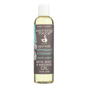 Soothing Touch Peppermint, Rosemary Bath, Body & Massage Oil, 8 Ounce