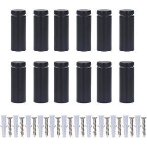 Standoff Screw,12pcs Sign Standoff Screws Advertising Screw,Stainless Steel Standoff Screws for Acrylic,For Support Panels,Hang Photos,Black