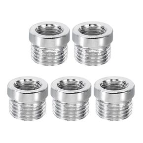 PATIKIL 9/16"-18UNFxM10x12mm Thread Reducing Nuts, 10 Pcs Male to Female Thread Adapter Protector Pipe Fitting Reducer for Floor Lamp Gooseneck, Silver Tone