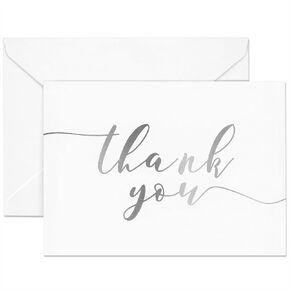 120 Pack Thank You Cards Bulk with Envelopes for Weddings, Bridal Showers, Graduations - Minimalist Black and White Design (5x4 In)