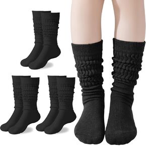 Slouch Socks Girls Scrunch Socks Kids Knee High Socks Soft Warm Stacked Boot Socks 2/3 Pairs