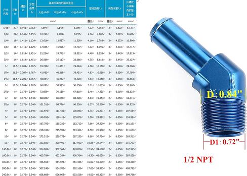 AC PERFORMANCE 1/8" NPT Male to 5/16" Hose Barb Fitting Adapter 90 Degree Aluminum Black in Saudi Arabia