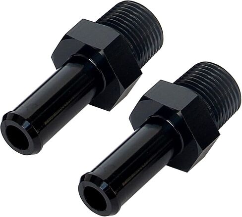 AC PERFORMANCE 1/8" NPT Male to 5/16" Hose Barb Fitting Adapter 90 Degree Aluminum Black in Saudi Arabia