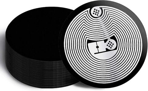 20pcs NFC Stickers NFC Tags Sticker NTAG215 NFC Rewritable Black Tags NFC 215 RFID Sticker (25mm) Programmable NFC Tag 504 Bytes Compatible with iPhone and All Other NFC Enabled Devices in Saudi Arabia
