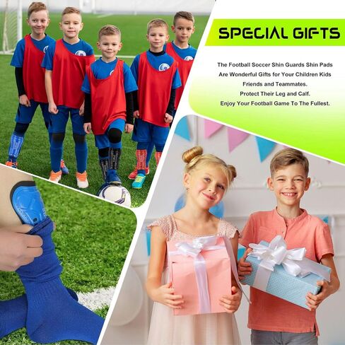 Youth Soccer Shin Guards for Kids Child Calf Protective Gear Soccer Equipment Soccer Shin Pads Calf Protection for 3-5,5-10,10-15 Years Old Boys Girls Children in Kuwait
