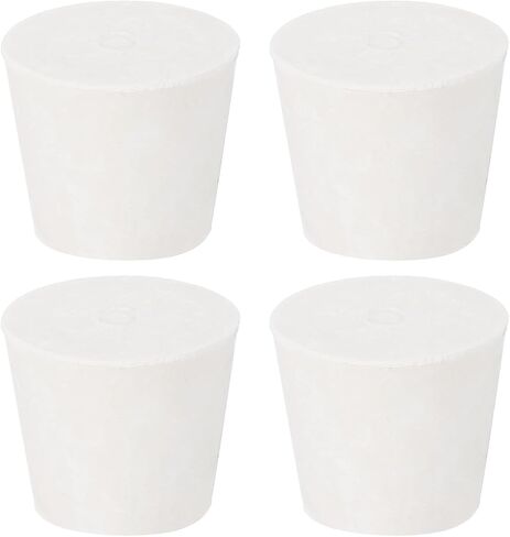 uxcell 4Pcs Solid Rubber Stoppers, White 11# Tapered Lab Plugs Lab Seal Tube Stopper Plug for Industry and Laboratories, 56x46x34mm in Saudi Arabia