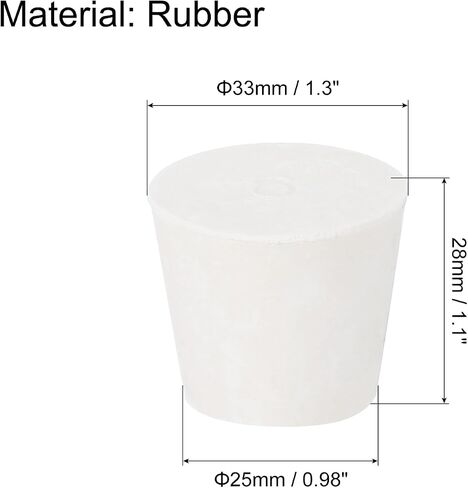 uxcell 4Pcs Solid Rubber Stoppers, White 11# Tapered Lab Plugs Lab Seal Tube Stopper Plug for Industry and Laboratories, 56x46x34mm in Saudi Arabia