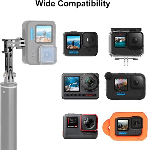 HSU Vertical Mount for GoPro, Aluminum 90 Degree Cold Shoe Direction Adapter, 1/4"-20 Screw Hole Tripod Mount for GoPro Hero 12/11/10/9/8/7/6, DJI Osmo Action 4/3 AKASO Action Camera and More in Saudi Arabia