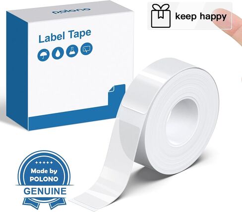 POLONO Genuine P31S Label Maker Tape, Adapted Label Print Paper, 14x50mm(0.55"x1.97"), Standard Laminated Self-Adhesive Label Tape, Thermal Label Maker Tape Refill for Home Office, 180 Labels, White in Saudi Arabia