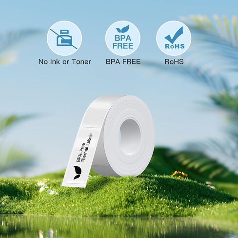 POLONO Genuine P31S Label Maker Tape, Adapted Label Print Paper, 14x50mm(0.55"x1.97"), Standard Laminated Self-Adhesive Label Tape, Thermal Label Maker Tape Refill for Home Office, 180 Labels, White in Saudi Arabia