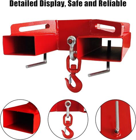 Universal Forklift Lifting Hook 6600 LBS Load Capacity, Forklift Lifting Hoist with Swivel Hook and 2 L-Screws for Fixation in Saudi Arabia