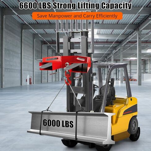 Universal Forklift Lifting Hook 6600 LBS Load Capacity, Forklift Lifting Hoist with Swivel Hook and 2 L-Screws for Fixation in Saudi Arabia
