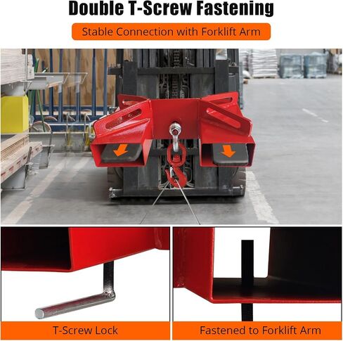 Universal Forklift Lifting Hook 6600 LBS Load Capacity, Forklift Lifting Hoist with Swivel Hook and 2 L-Screws for Fixation in Saudi Arabia
