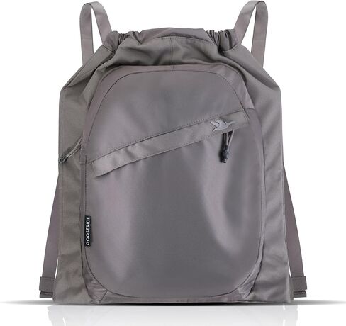 Drawstring Backpack - Versatile Small Gym Bag with Hidden Zipper Pocket, Secondary Pocket with Organizer, Thicker Strap, Ideal for Sports, Travel, Hiking, Beach Camping Essentials-Slate Gray in Saudi Arabia