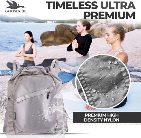 Drawstring Backpack - Versatile Small Gym Bag with Hidden Zipper Pocket, Secondary Pocket with Organizer, Thicker Strap, Ideal for Sports, Travel, Hiking, Beach Camping Essentials-Slate Gray in Saudi Arabia