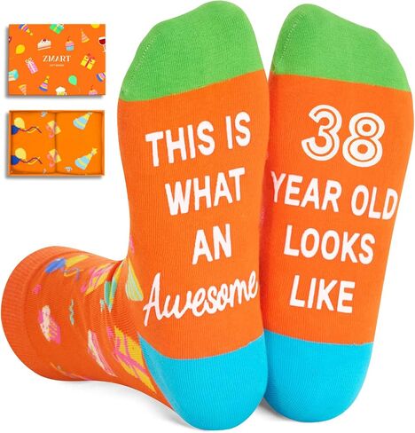 Zmart 39th Birthday Gifts for Women Men, Best Gifts for 39 Year Old Woman Man, 39 Year Old Gifts, Socks for Her Him Female Male in Saudi Arabia