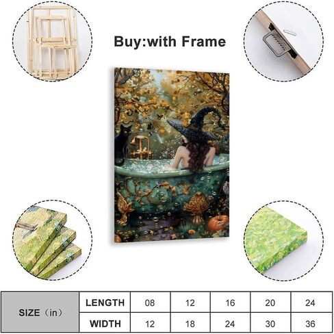 Witchy Halloween Wall Art Three Witches Holding Magic Wands Moody Dark Gothic Posters Painting Print Halloween Vintage Room Decor Aesthetic 8x12inch Unframed in Saudi Arabia
