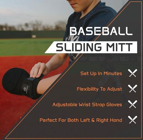 Baseball Sliding Mitt | Universal Right or Left Hand Baseball Sliding Glove | Sliding Mitt Youth & Adult Sizes | Neoprene & Elastic Adjustable Wrist Compression Strap in Saudi Arabia