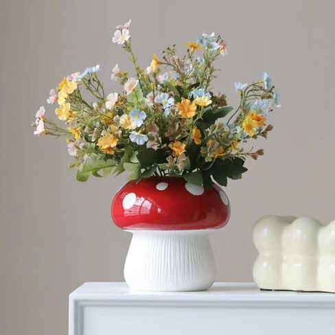 مزهرية سيراميك بسيطة على طراز Wabi-sabi ديكور منزلي زخرفة سيراميك عتيقة مناسبة للزهور المجففة والنباتات المائية in Kuwait