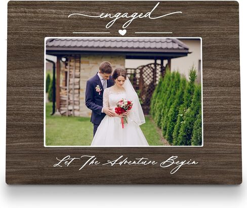 Engagement Picture Frame 8x10, Engagement Gifts for Couples, Wedding Picture Frame, Engagement Picture Frames, Wedding Gifts for Couples, Engaged Let the Adventure Begin Photo Frame 5x7 in Saudi Arabia