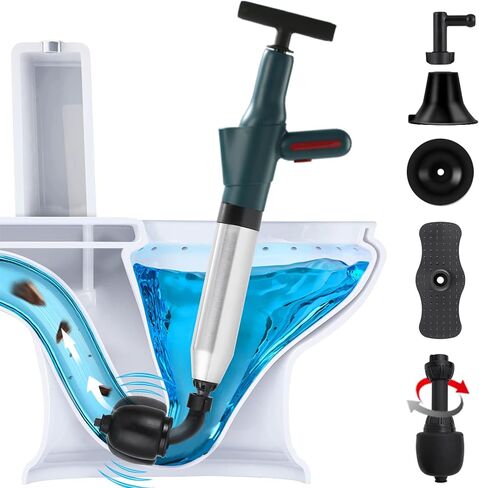 Lihu 360 ° Activity Toilet Plunger Blaster with Grabber 4 Claw Pick Up Reacher Tool, Clogged Pipe,Sewer,Floor Drain Unclog Gun,Unclog to Bathroom Toilet Unblocker Sink Plunger Plumbing Kitchen Sink in Saudi Arabia