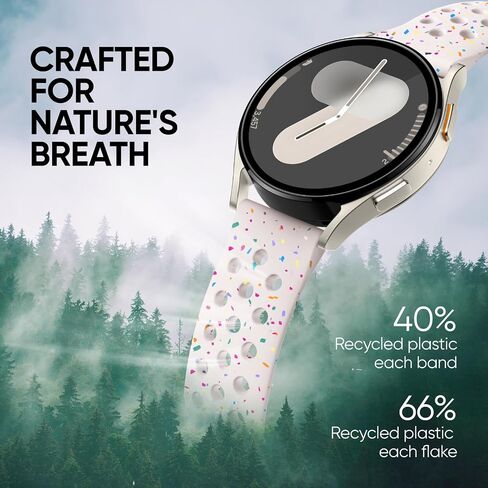 2 PACK Sport Bands Compatible with Samsung Galaxy Watch 7/FE/6/5/4 Watch 5 Pro Watch 4/6 Classic, 20MM Recycled Plastic Soft Breathable Silicone Strap for Women Men in Saudi Arabia