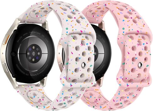 2 PACK Sport Bands Compatible with Samsung Galaxy Watch 7/FE/6/5/4 Watch 5 Pro Watch 4/6 Classic, 20MM Recycled Plastic Soft Breathable Silicone Strap for Women Men in Saudi Arabia