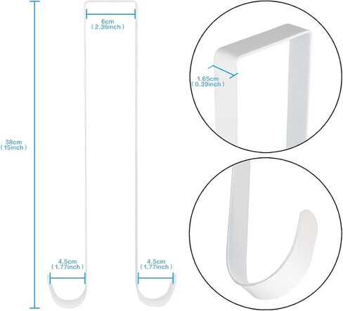Double Wreath Hanger 15" L Black Premium Over The Door Metal Double Sided Wreath Hanger (1Pcs, Black) in Kuwait