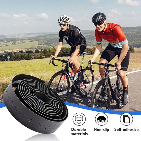 Kakalote 2pcs Bike Handlebar Tape, Bicycle Bar Tape Cycling Handle Wraps for Road Cycling Bicycles, EVA Comfort Road Bike Handlebar Tape Leather Bike Bar Tape with Bar End Plugs(Brown) in Saudi Arabia