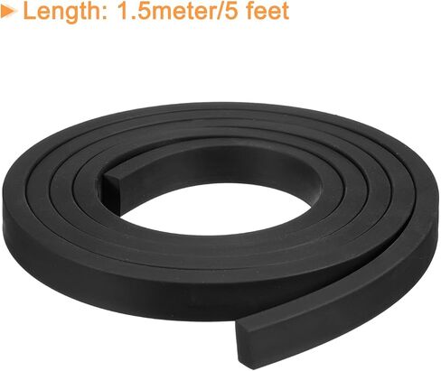 uxcell Neoprene Rubber Sheet Rolls 5/16" T x 0.6" W x 5'L Solid Rubber Seal Strip for DIY Gasket, Crafts, Pads, Seals, Protection in Saudi Arabia
