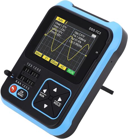 Handheld Digital Oscilloscope, 3 in 1 Mini Digital Oscilloscope Transistor Tester Table 500 kHz 10MSa,s with 2.4 TFT Backlight Display for Automobile Maintenance (High in Saudi Arabia